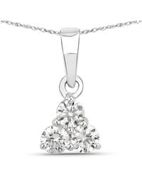 Diana M. Jewels - Diana M 14K 0.33 Ct. Tw. Lab-Grown Diamond Three-Stone Pendant - Lyst