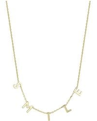 Italian Gold - 14K Smile Charm Necklace - Lyst
