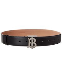 Burberry Monogram Motif Leather Belt - Black