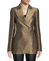Lanvin Brocade Silk-blend Blazer - Green