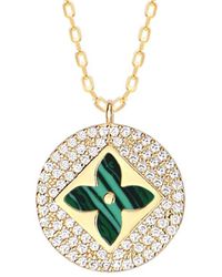 Gabi Rielle - 14k Vermeil Cz Clover Pendant Necklace - Lyst