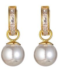 Eye Candy LA - Pearl Cz Alessia Dangle Earrings - Lyst