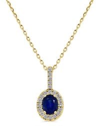 Sabrina Designs - 14k 0.55 Ct. Tw. Diamond & Sapphire Oval Pendant - Lyst