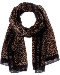 Jimmy Choo - Logo Silk Scarf - Lyst