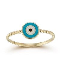 Ember Fine Jewelry - 14K Enamel Evil Eye Beaded Ring - Lyst