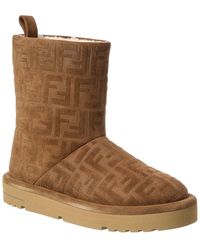 Fendi - Après Chic Ff Embossed Suede Boots - Lyst