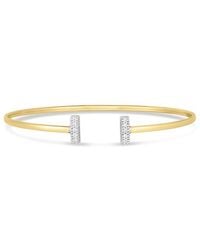 Italian Gold - 14K 0.08 Ct. Tw. Diamond Accent Bar Bangle Bracelet - Lyst