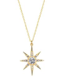 Gabi Rielle - 14k Over Silver Cz Starburst Necklace - Lyst