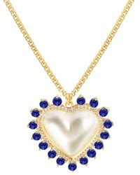 Gabi Rielle - 14k Over Silver Pearl Cz Sweet Heart Necklace - Lyst