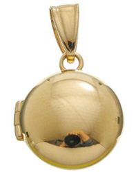 Italian Gold - 14K 13Mm Puffed Round Locket Pendant - Lyst