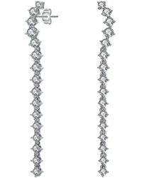Genevive Jewelry - Silver Cz Earrings - Lyst