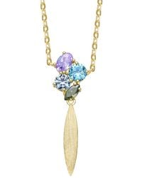 Genevive Jewelry - Rachel Glauber 14K Plated Cz Drop Necklace - Lyst