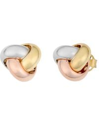 Italian Gold - 14k Tri-tone Knot Studs - Lyst