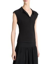 Vince - Cap Sleeve Polo Shirt - Lyst