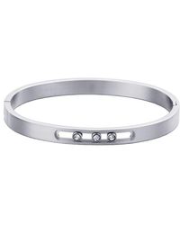 Adornia - Plated Stainless Steel Tarnish-Resistant Sliding Stones Cuff Bracelet - Lyst
