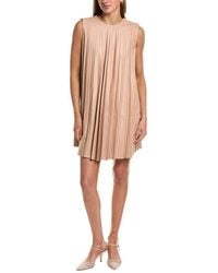 RED Valentino - Pleated Leather Mini Dress - Lyst