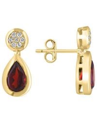 Effy Fine Jewelry - 14K 1.14 Ct. Tw. Diamond & Garnet Earrings - Lyst