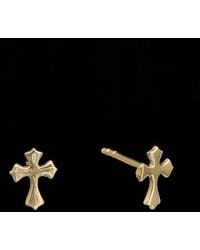 Italian Gold - 14K Mini Cross Studs - Lyst