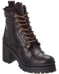 Miu Miu - Logo Leather Ankle Boot - Lyst