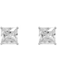 Gabi Rielle - Silver Cz Princess Cut Earrings - Lyst