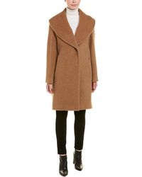 Cinzia Rocca Shawl Alpaca & Wool-blend Coat - Brown