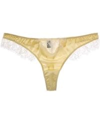 Kiki de Montparnasse - Lace Inset Silk-Blend Thong - Lyst