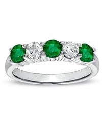 Diana M. Jewels - Fine Jewelry 14k 1.11 Ct. Tw. Diamond & Emerald Ring Set - Lyst