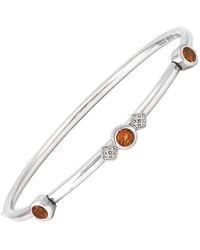 Gemstones - Steel 0.70 Ct. Tw. Diamond & Citrine Bangle Bracelet - Lyst