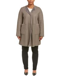Marina Rinaldi Lambskin Coat - Brown