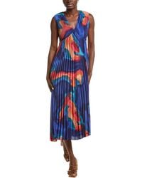 Nicole Miller - Accordion Pleated Midi Dress - Lyst