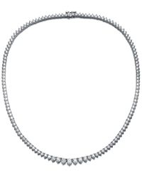 Genevive Jewelry - Silver Cz Tennis Necklace - Lyst