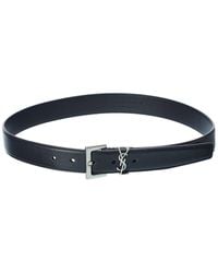 Saint Laurent - Monogram Leather Belt - Lyst