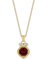 Reiss - 14K 2.97 Ct. Tw. Diamond & Garnet Necklace - Lyst