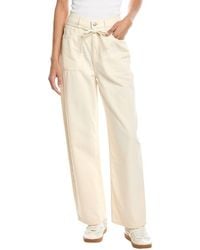 DL1961 - Casie Crema Linen-Blend Relaxed Wide Leg Jean - Lyst