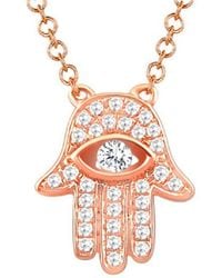 Sabrina Designs - 14K Rose 0.11 Ct. Tw. Diamond Hamsa Necklace - Lyst