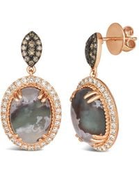 Le Vian - Peacock Aquaprasetm 14k Rose Gold 10.37 Ct. Tw. Diamond & Aquaprase Earrings - Lyst