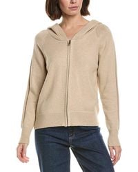 Brodie Cashmere - Ribbed Zip Up Cashmere-Blend Hoodie - Lyst