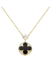 Italian Gold - 14K Gemstone Clover Pendant - Lyst