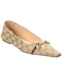 Gucci - Gg Vittoria Canvas Ballerina Flat - Lyst