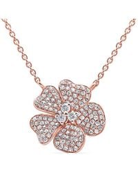 Sabrina Designs - 14k Rose Gold 0.47 Ct. Tw. Diamond Flower Necklace - Lyst