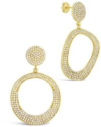 Sterling Forever - 14K Plated Cz Juniper Statement Drop Earrings - Lyst