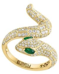 Effy Fine Jewelry - 14K 0.94 Ct. Tw. Diamond & Emerald Ring - Lyst