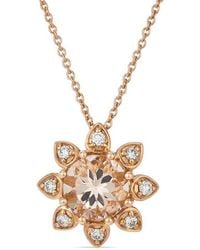 Le Vian - Le Vian 14K Rose 1.00 Ct. Tw. Diamond & Morganite Pendant Necklace - Lyst