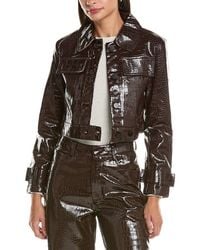Current/Elliott - Faux Leather Animal Embossed Jacket - Lyst