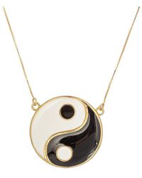 Eye Candy LA - The Luxe Collection Silver Enamel Yin & Yang Pendant Necklace - Lyst