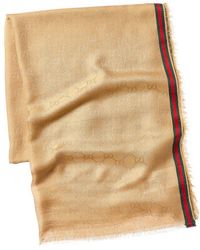 Gucci - Gg Web Silk-Blend Scarf - Lyst