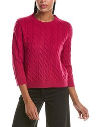 N.Peal Cashmere - Emilia Cable Round Neck 100% Cashmere Sweater - Lyst