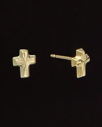 Italian Gold - 14k Petite Cross Studs - Lyst