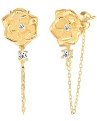 Gabi Rielle - 14k Over Silver Cz Rosebud Earrings - Lyst