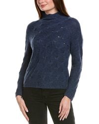 Hannah Rose - Shaker Cable Funnel Neck Wool & Cashmere-Blend Sweater - Lyst